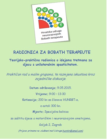 Pročitajte više o članku Teorijsko praktična radionica o idejama tretmana za djecu s unilateralnim spasticitetom