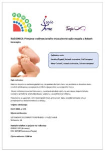 Pročitajte više o članku RADIONICA 01.07.2022. – Primjena trodimenzionalne manualne terapije stopala u Bobath konceptu